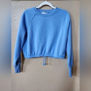 H&M Blue Cropped sweatshirt size S
